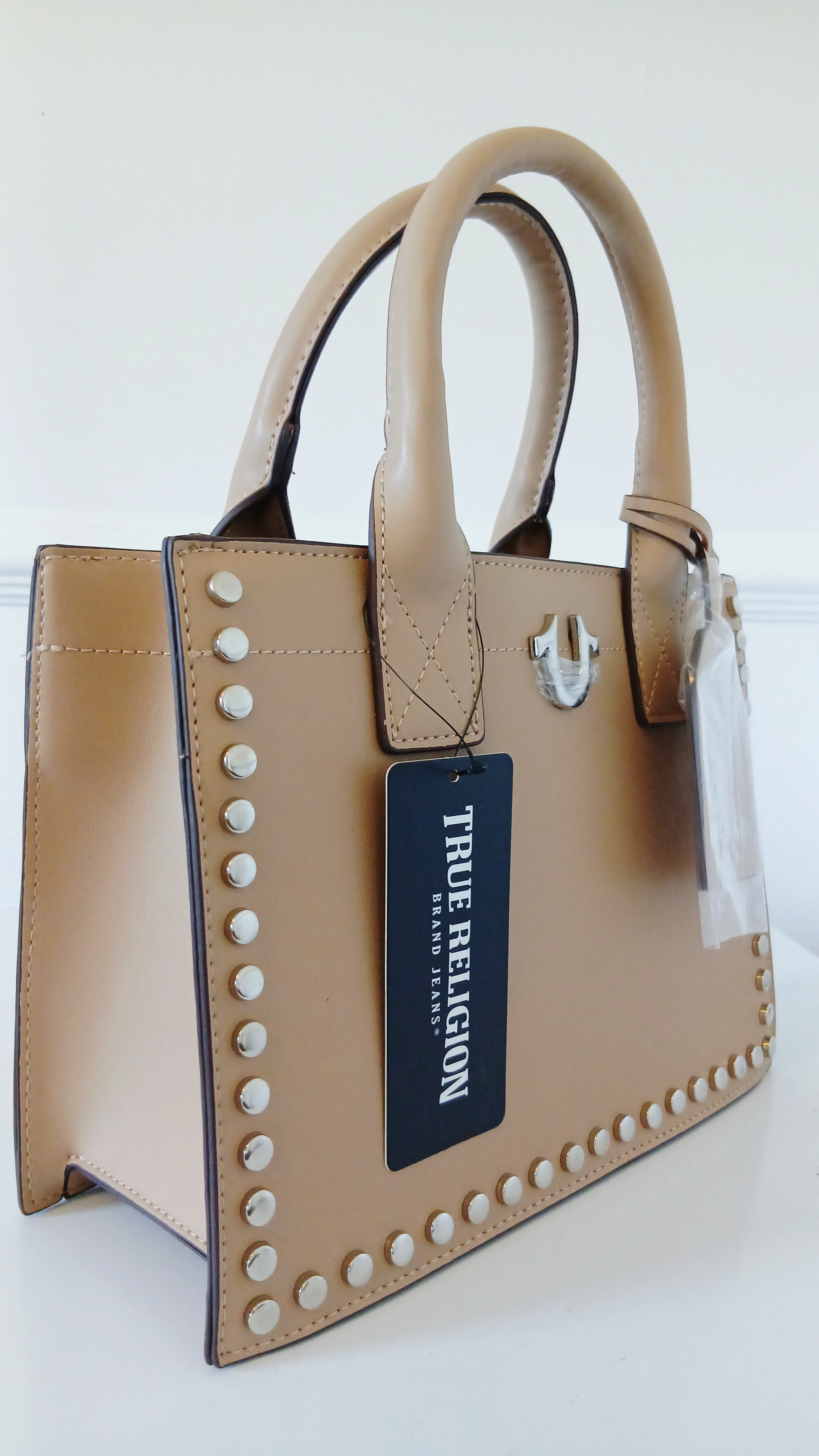 True Religion Studded Clutch Bag with Detachable Straps